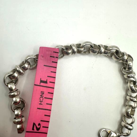 Silver tone Bracelet Boho Bohemian Chain Link Minimalist - Picture 6 of 7